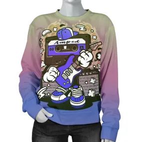 Amped Guitar All Over Print Women's Sweater for Musicians and Music Freaks