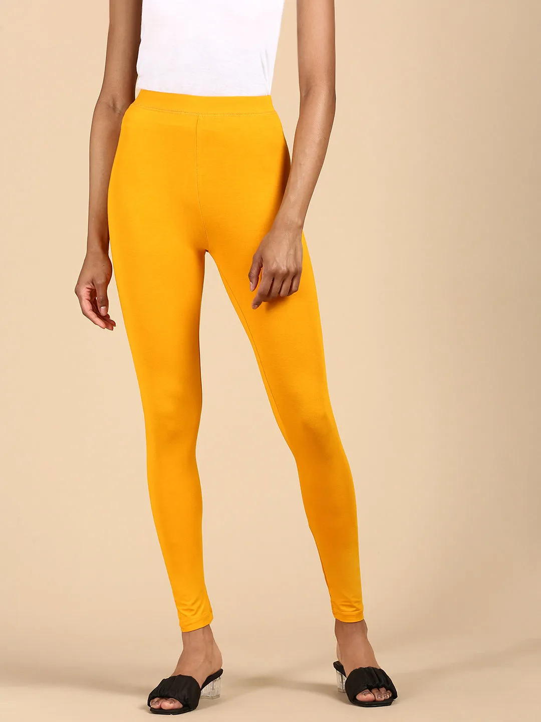 Ankle Length Leggings Viscose-Dark Yellow