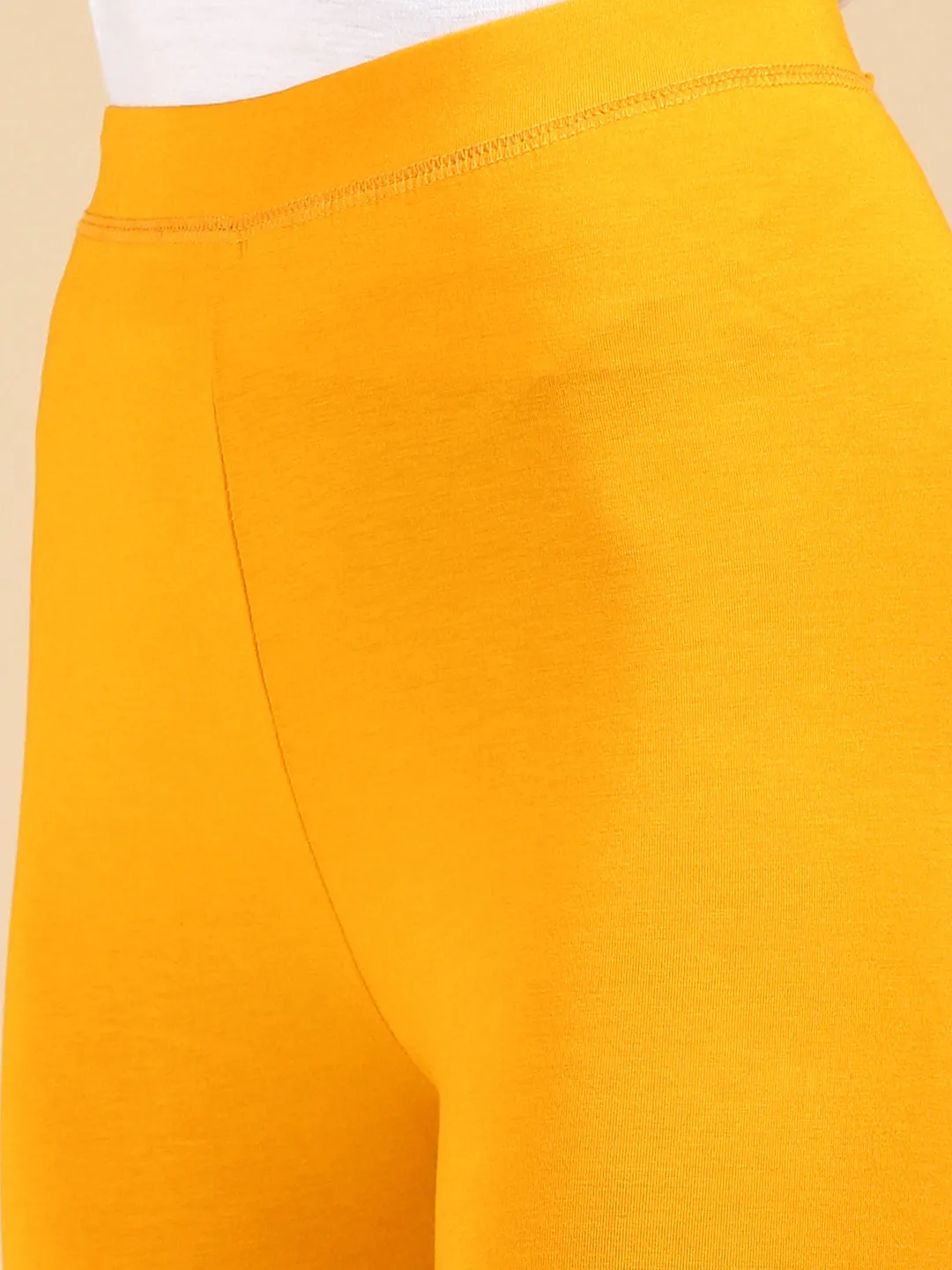 Ankle Length Leggings Viscose-Dark Yellow