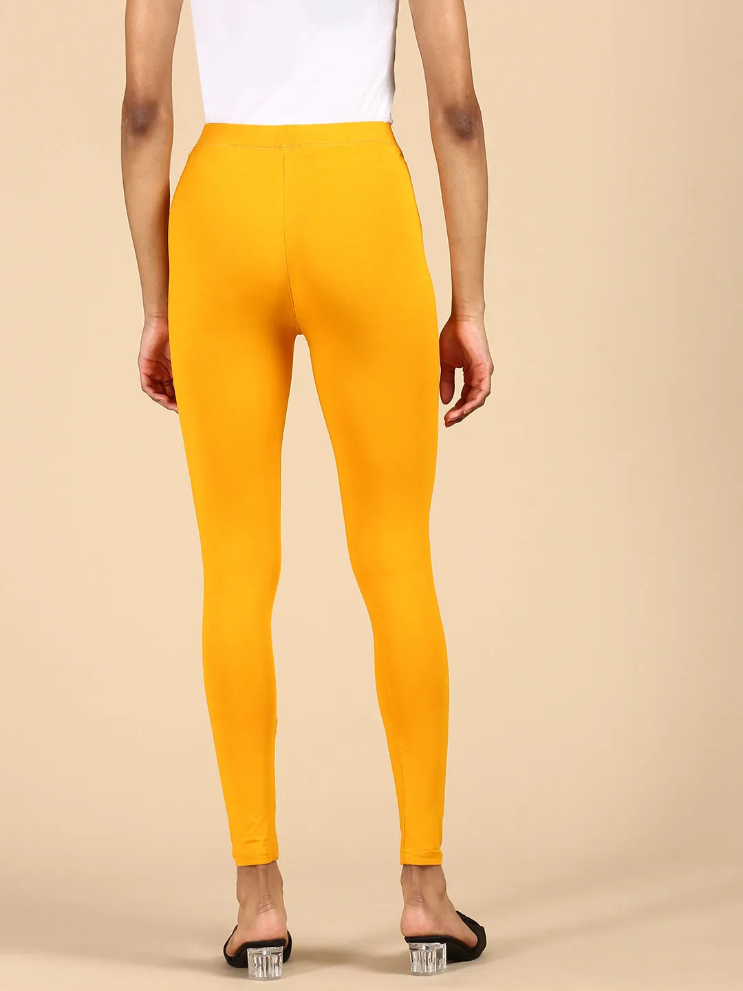 Ankle Length Leggings Viscose-Dark Yellow