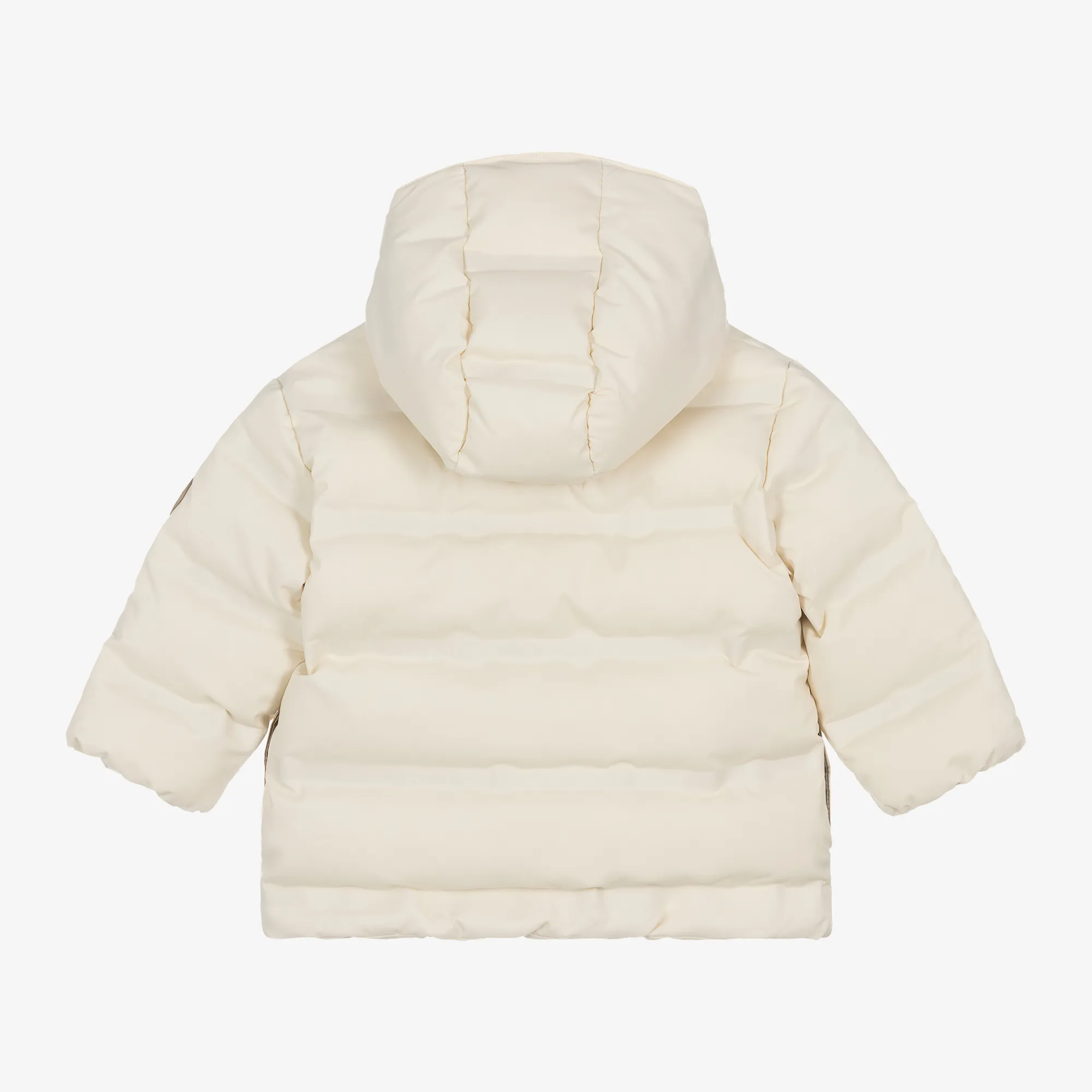 Boys Ivory Hooded Puffer Coat