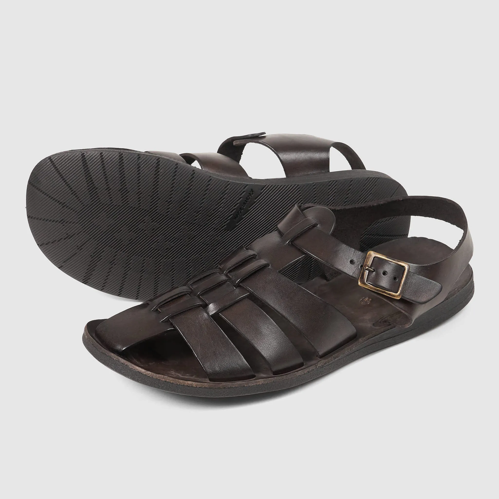 Brador Mens Heel Strap Leather Sandals