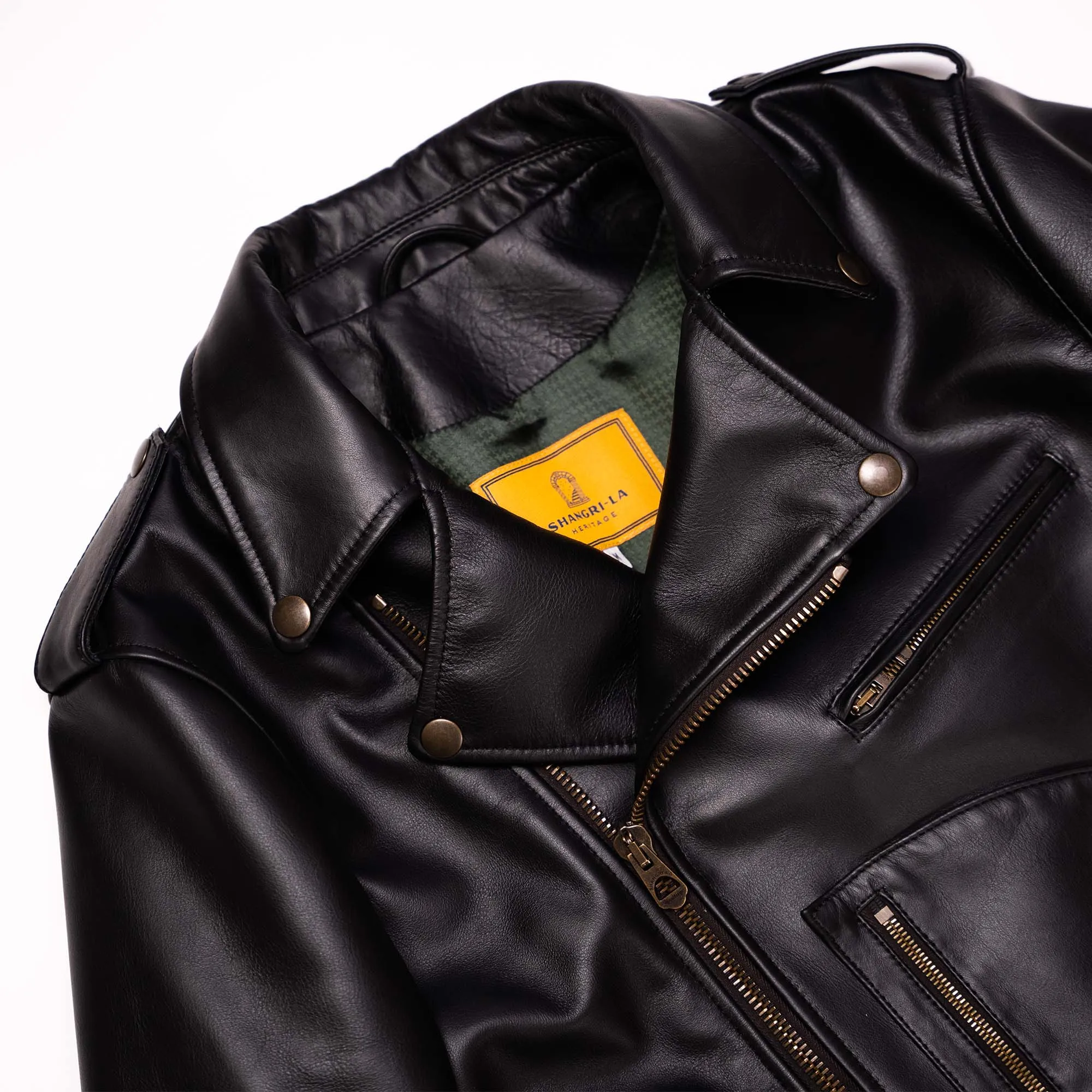 Chiodo Black Steerhide Leather Jacket - Shangri-la Heritage