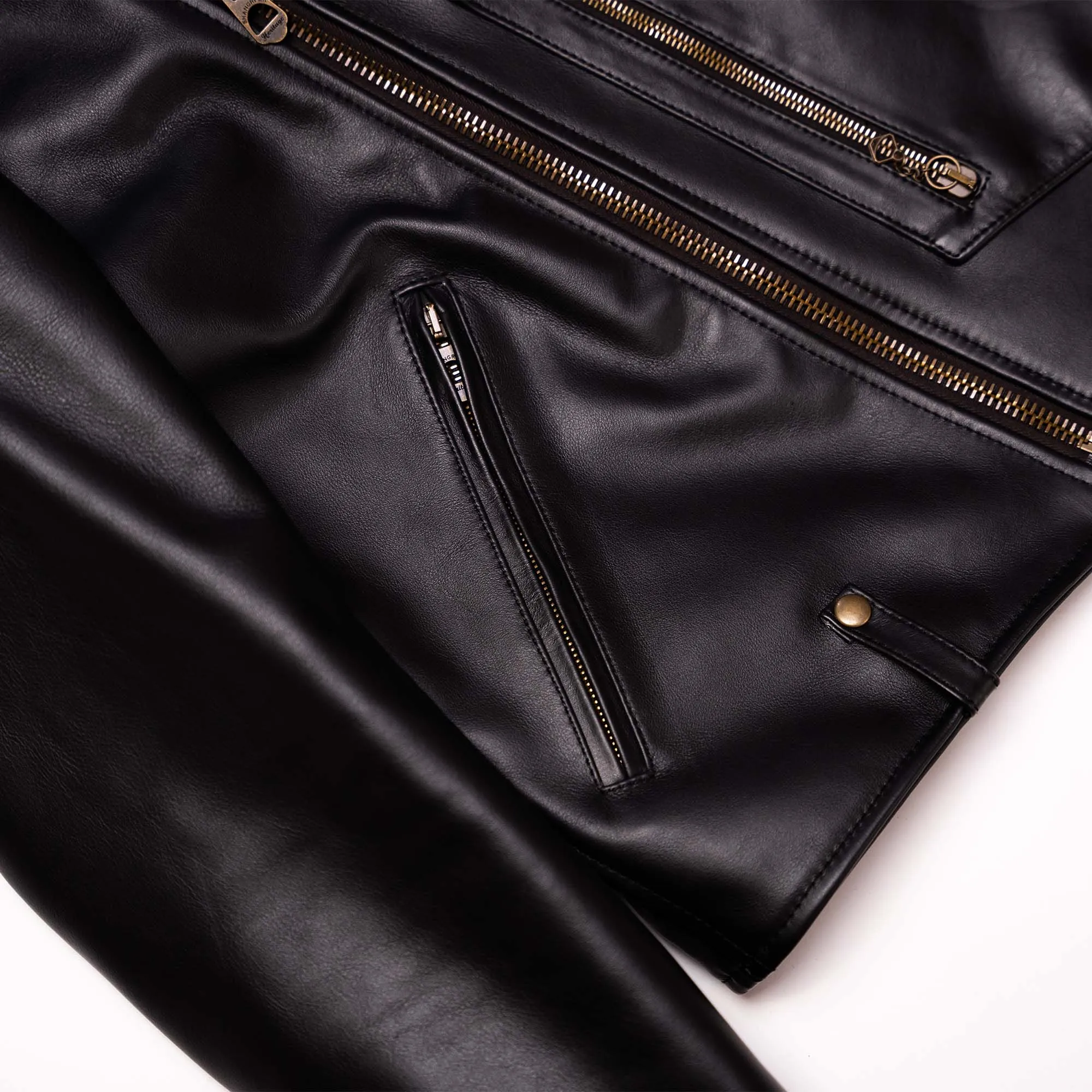 Chiodo Black Steerhide Leather Jacket - Shangri-la Heritage