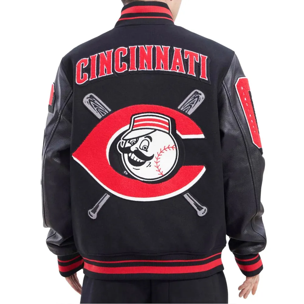 Cincinnati Reds Logo Mash Up Varsity Jacket