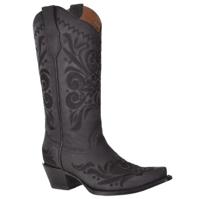 Circle G by Corral Black Filigree Embroidery Western Boot