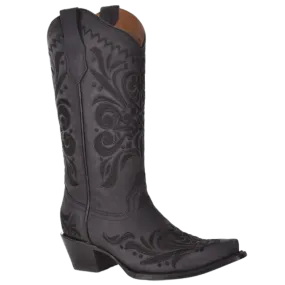 Circle G by Corral Black Filigree Embroidery Western Boot