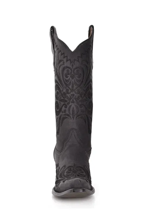 Circle G by Corral Black Filigree Embroidery Western Boot