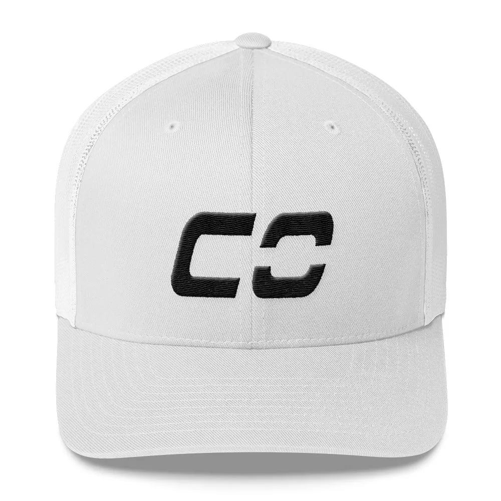 Colorado - Mesh Back Trucker Cap - Black Embroidery - CO - Many Hat Color Options Available