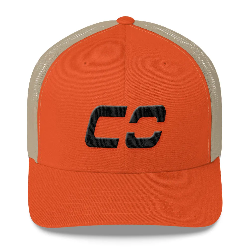 Colorado - Mesh Back Trucker Cap - Black Embroidery - CO - Many Hat Color Options Available