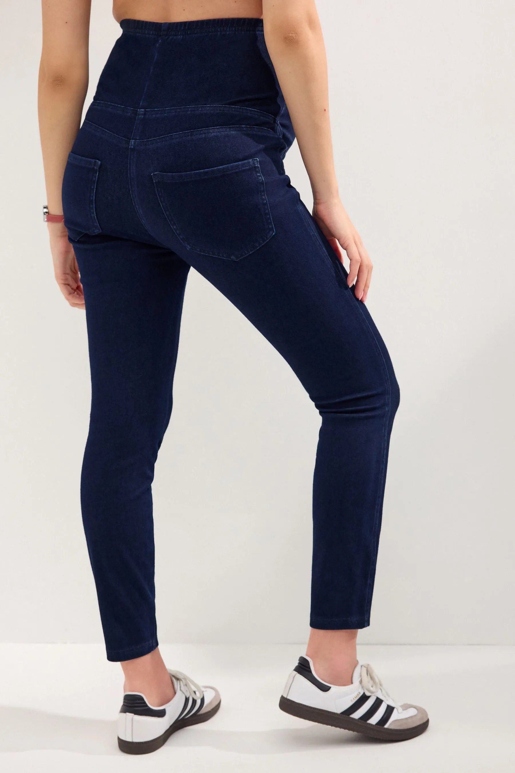 Dark Blue Maternity Denim Look Leggings