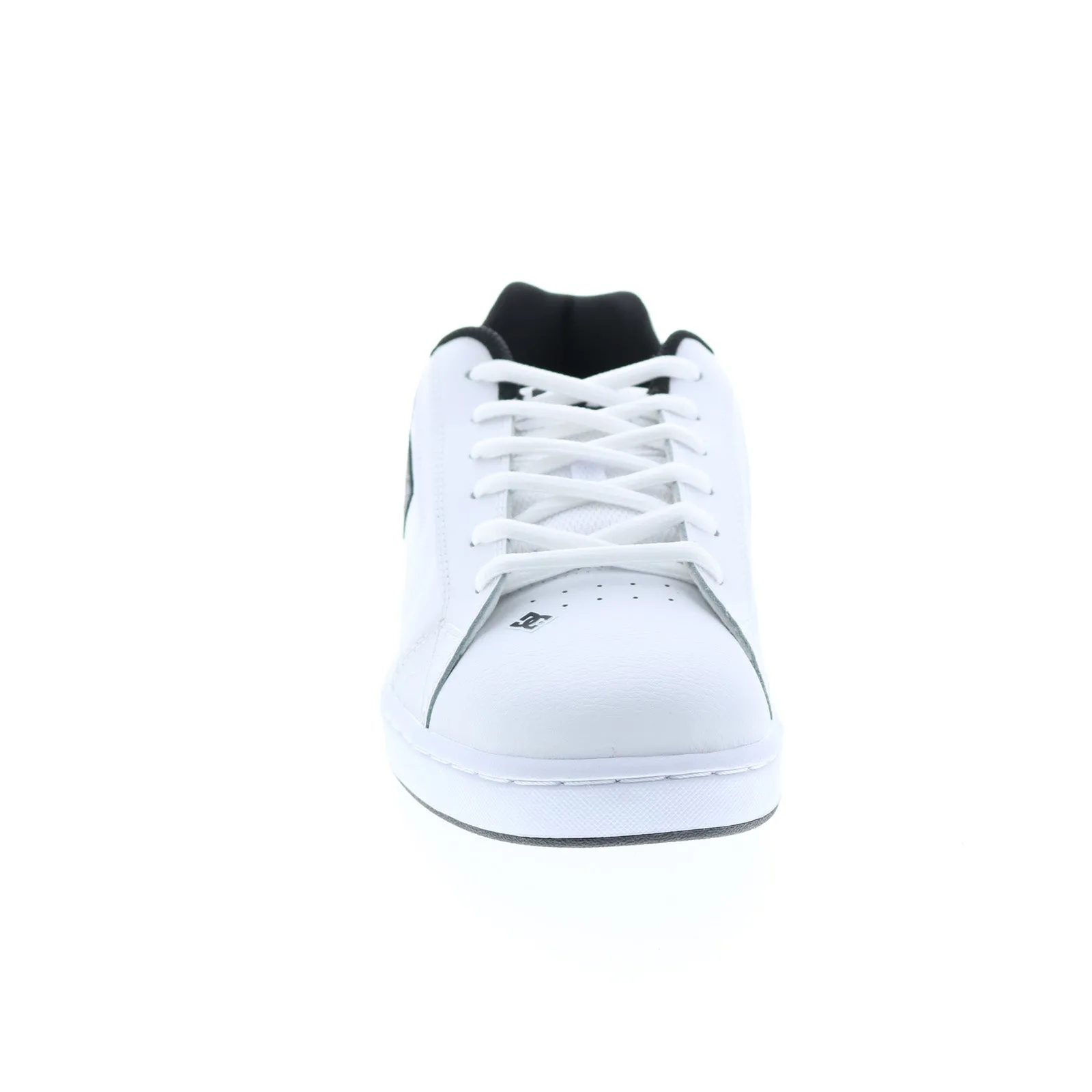 DC Net 302361-WNW Mens White Leather Lace Up Skate Inspired Sneakers Shoes