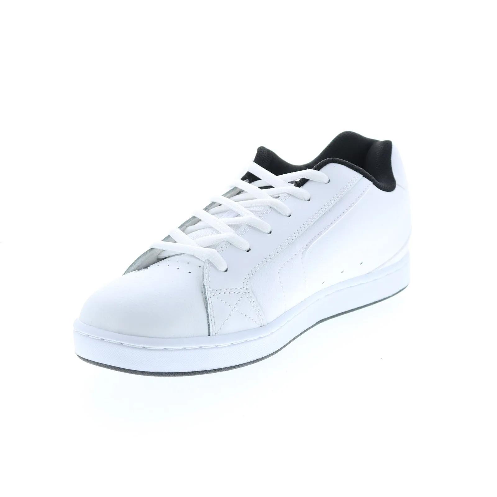 DC Net 302361-WNW Mens White Leather Lace Up Skate Inspired Sneakers Shoes