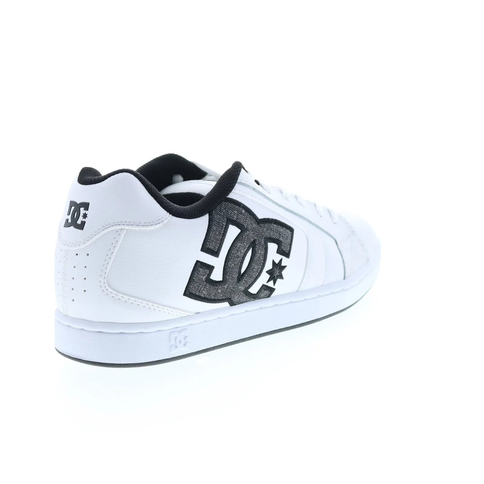 DC Net 302361-WNW Mens White Leather Lace Up Skate Inspired Sneakers Shoes