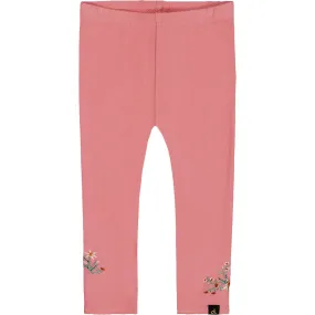 Deux par Deux Super Soft Embroidered Brushed Rib Leggings, Light Pink