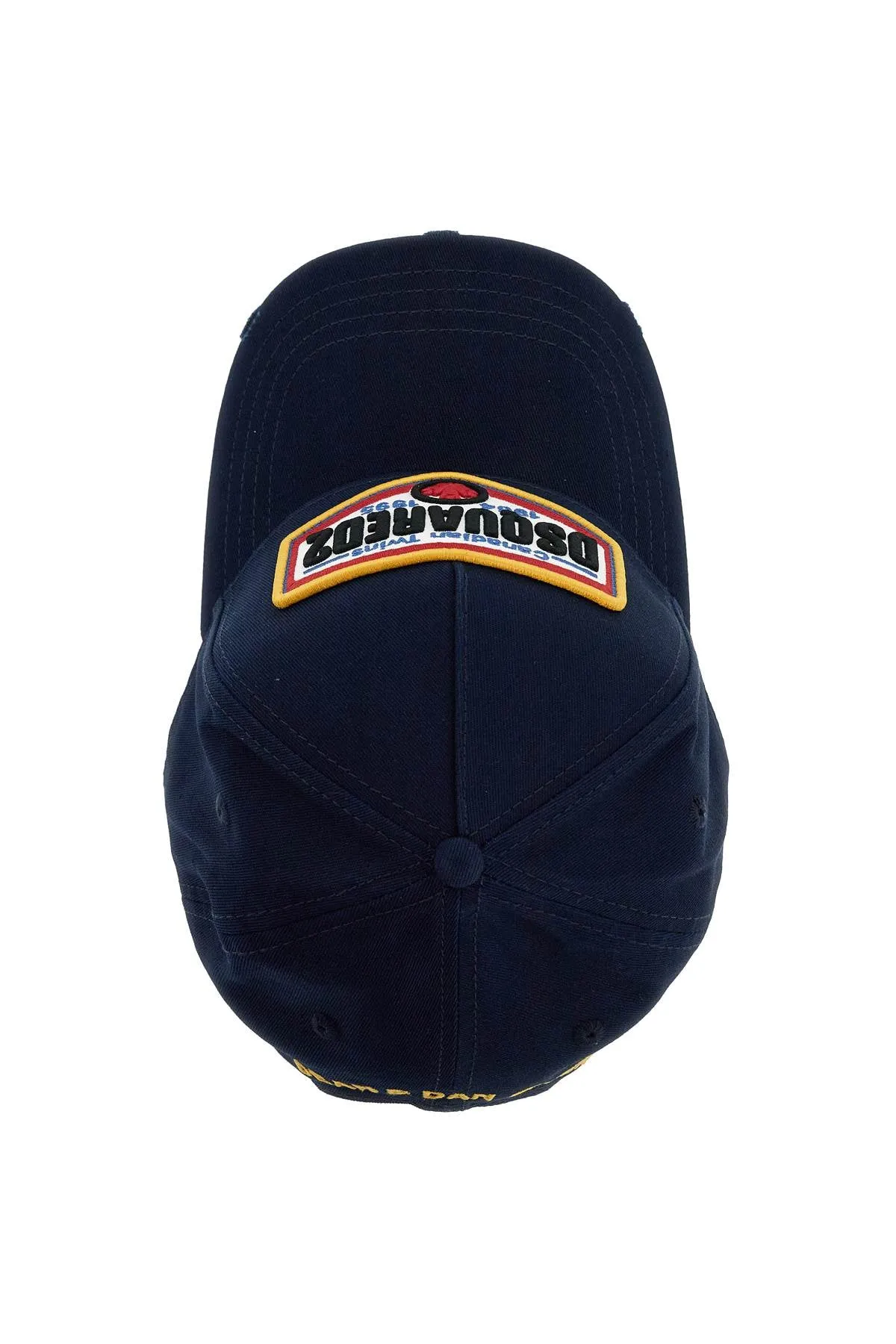 Dsquared2 Cotton Gabardine Baseball Cap With   Blue