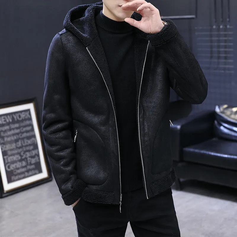 Fur One-piece Hooded Coat Fleece Jacket