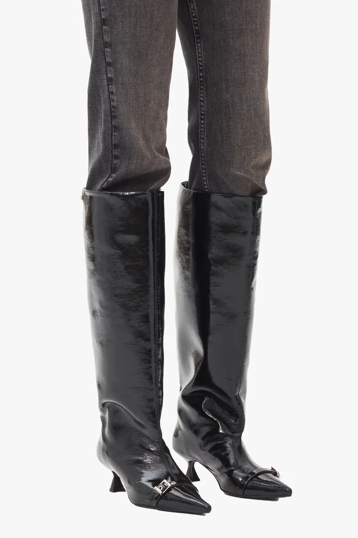 Ganni   Eyelets Slouchy High Shaft Boots  