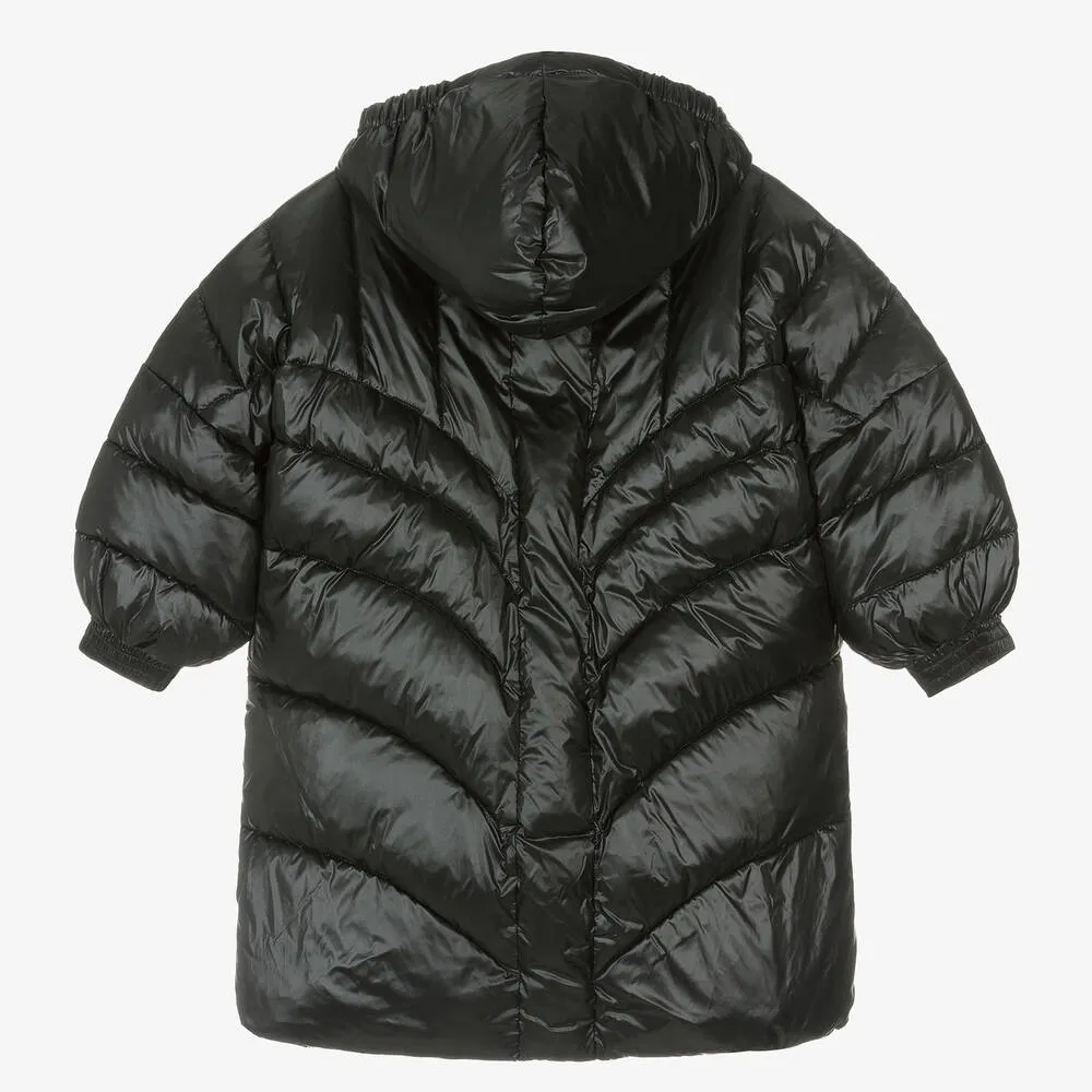 Girls Black Oversized Puffer Coat