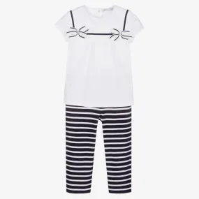 Girls Blue Sailor Leggings Set