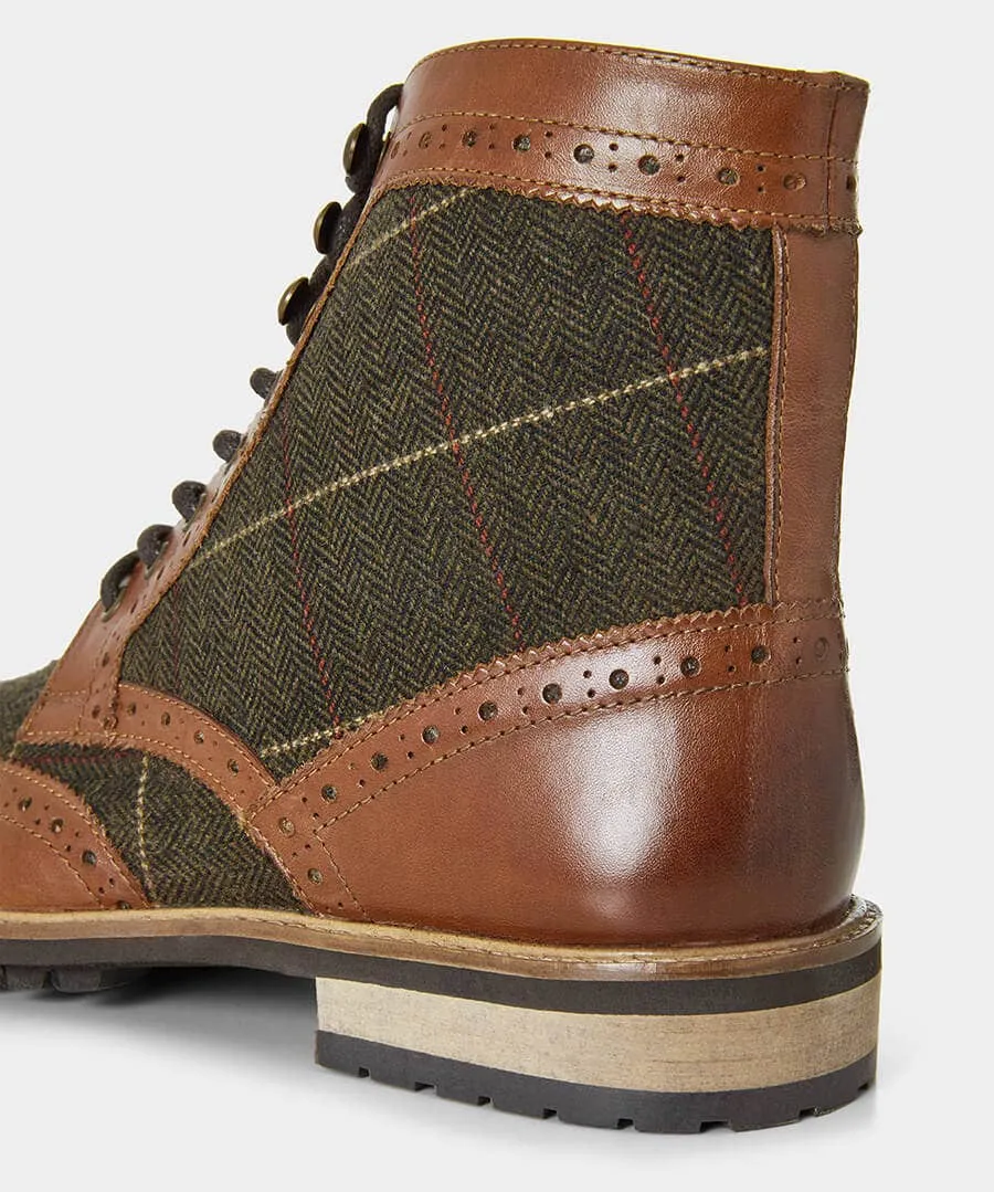 Harlington Tweed And Leather Boots