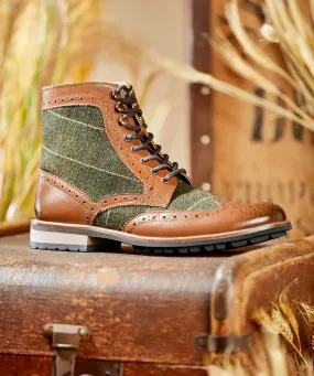 Harlington Tweed And Leather Boots