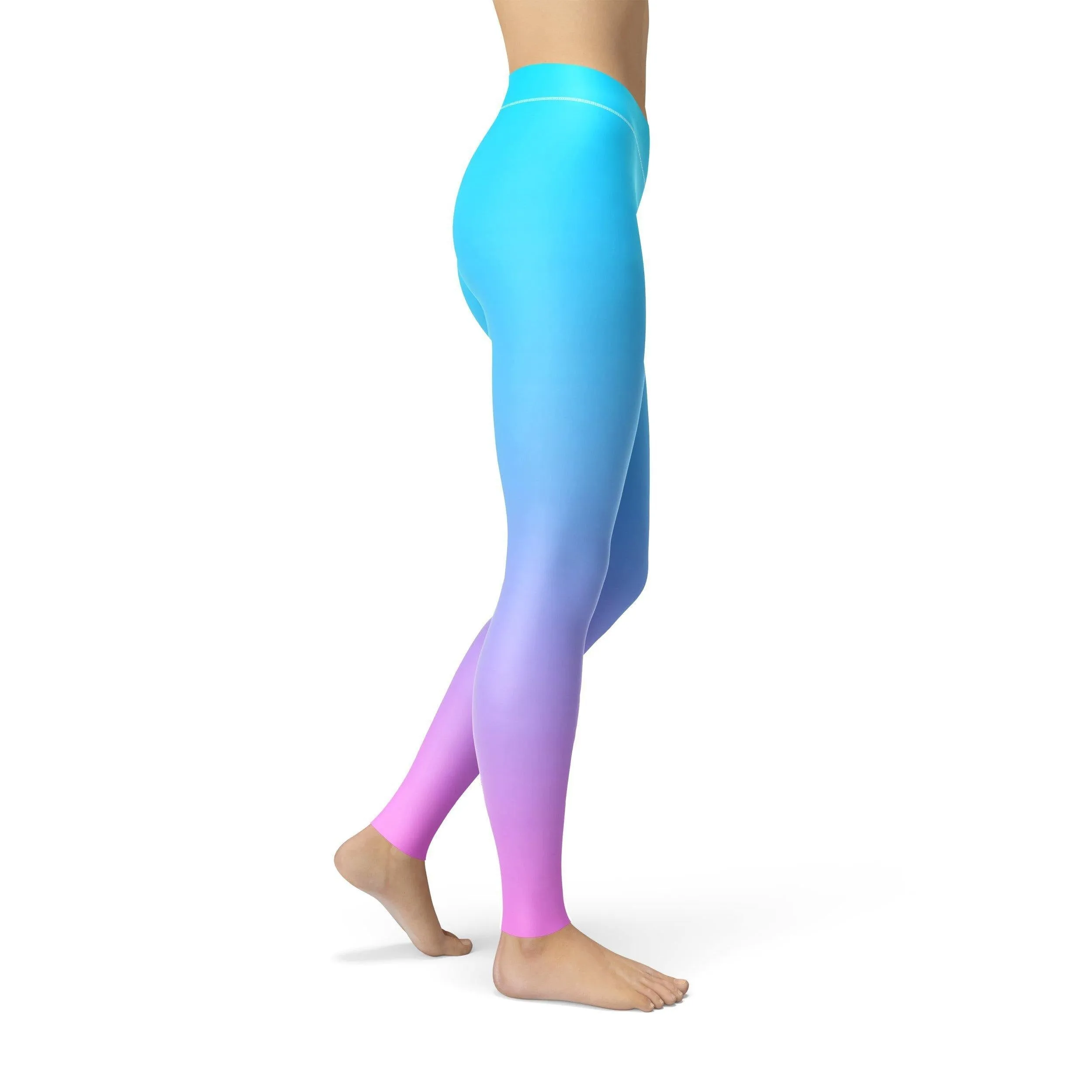 Jean Blue Pink Ombre Leggings