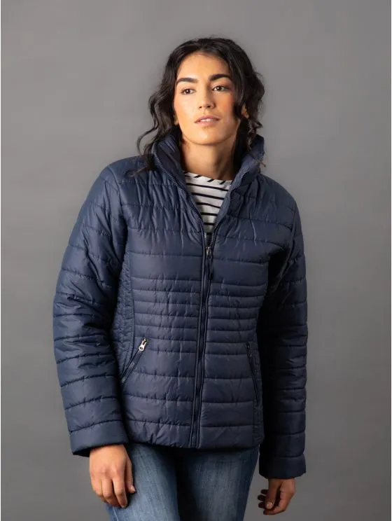 Jolie Quilted Coat in Navy