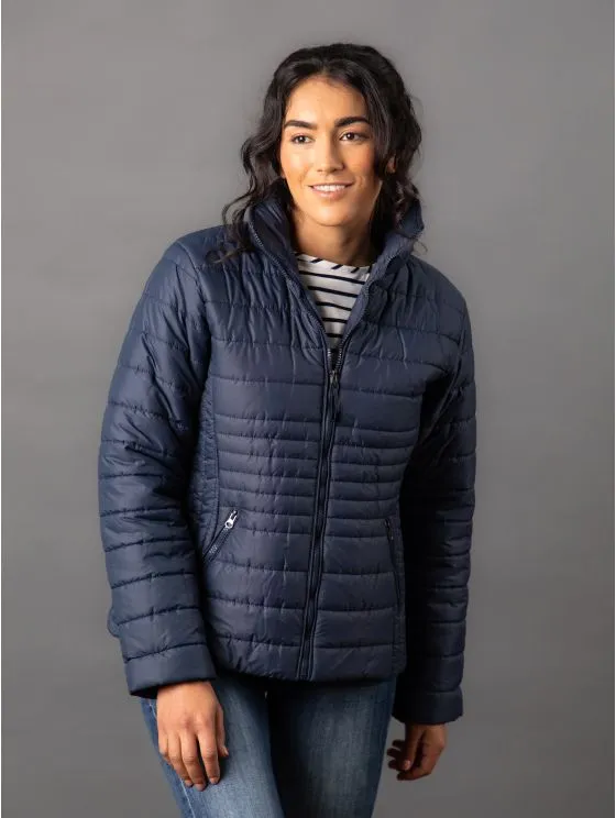 Jolie Quilted Coat in Navy