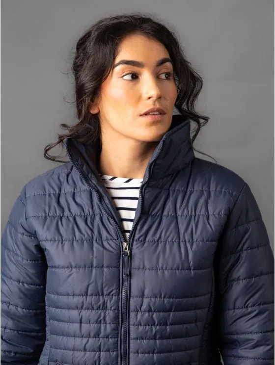 Jolie Quilted Coat in Navy