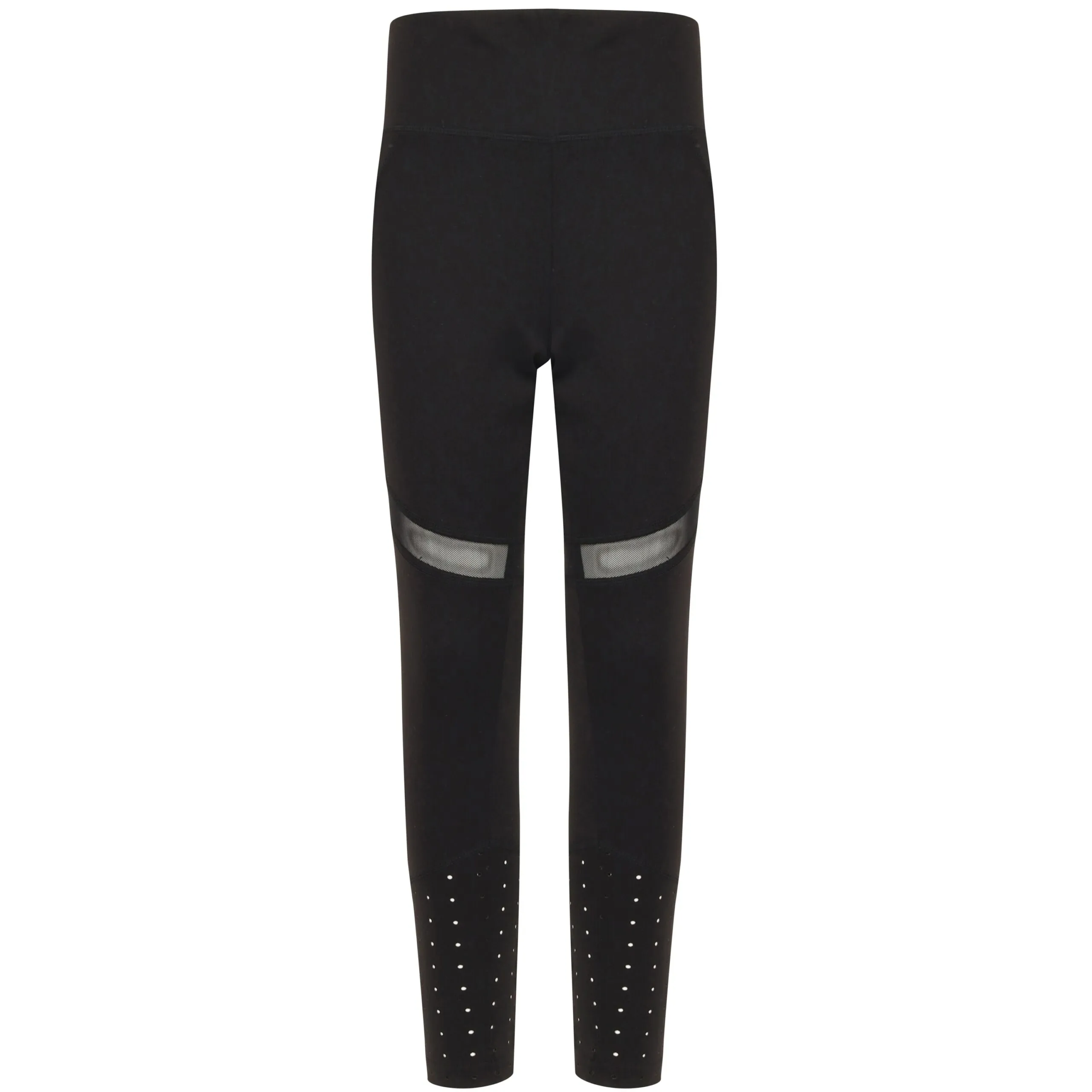 KM673 Girls black panelled leggings