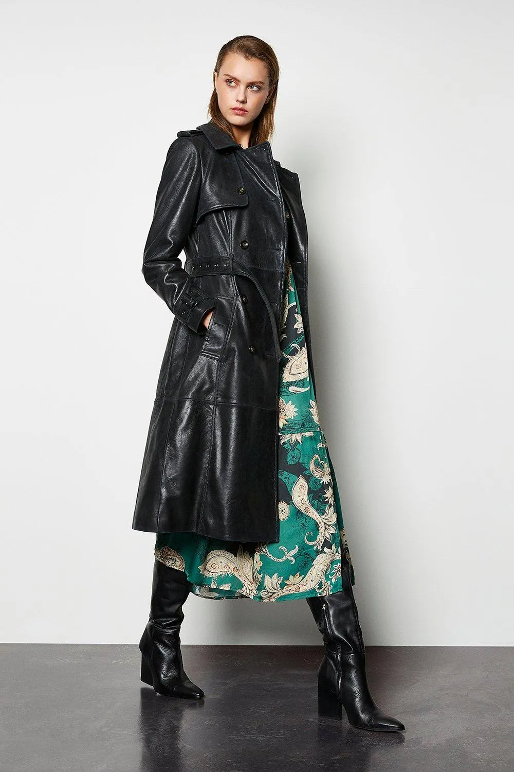 Leather Trench Coat | Karen Millen