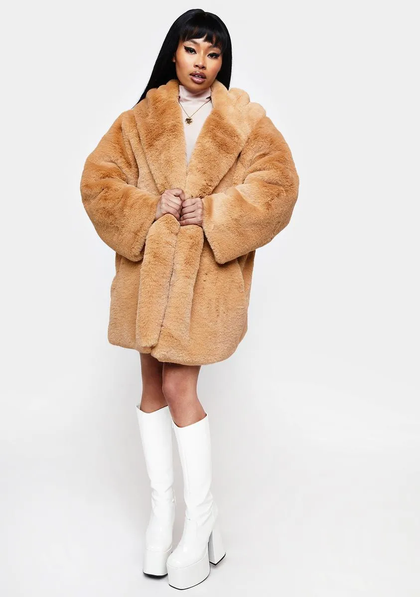 Lil Kim Luxury Super Faux Fur Coat-