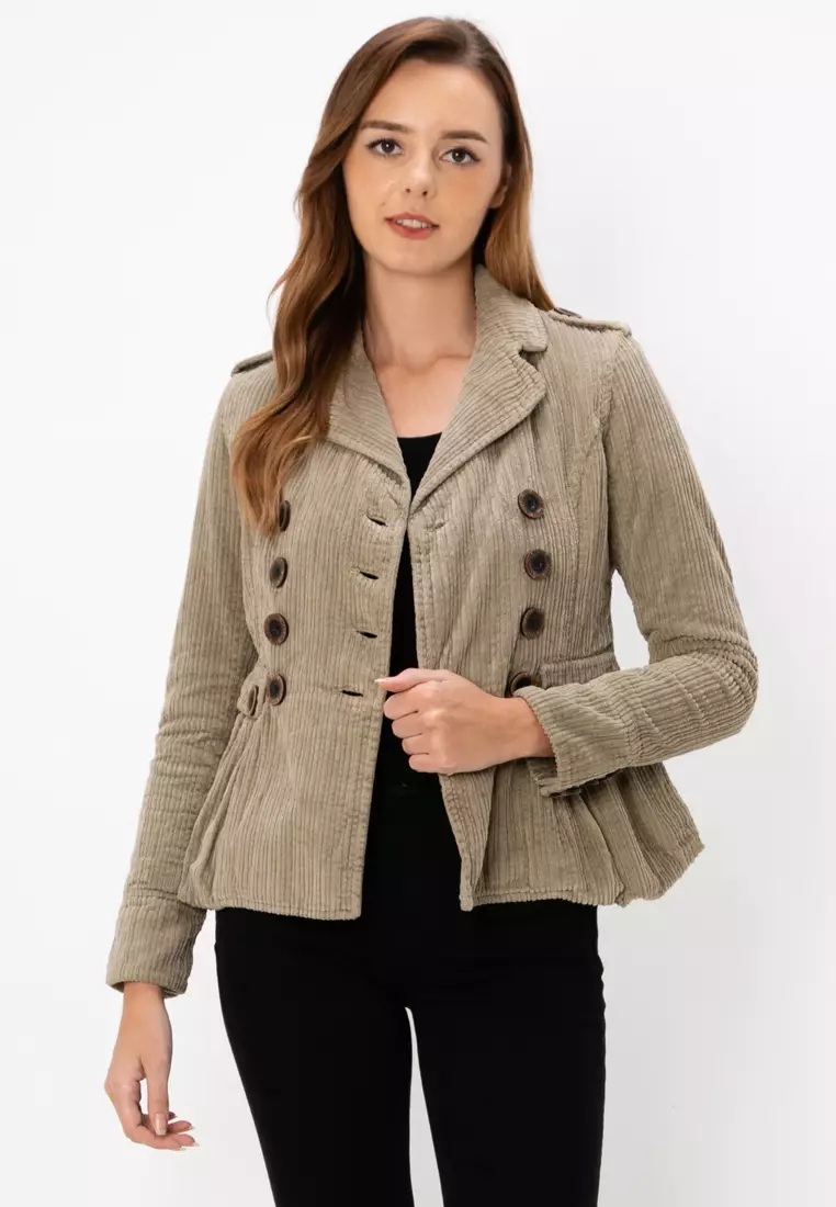 Lois LOIS LJK LADIES CORDUROY TRENCH COAT