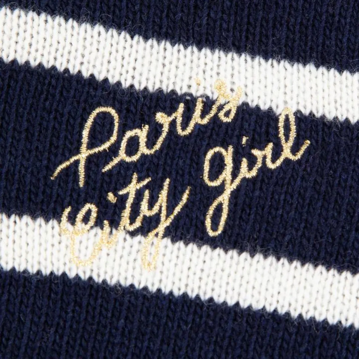 Maison Labiche   Choiseul Paris City Girl Wool Sweater Nocturnal Blue Ivory (women)