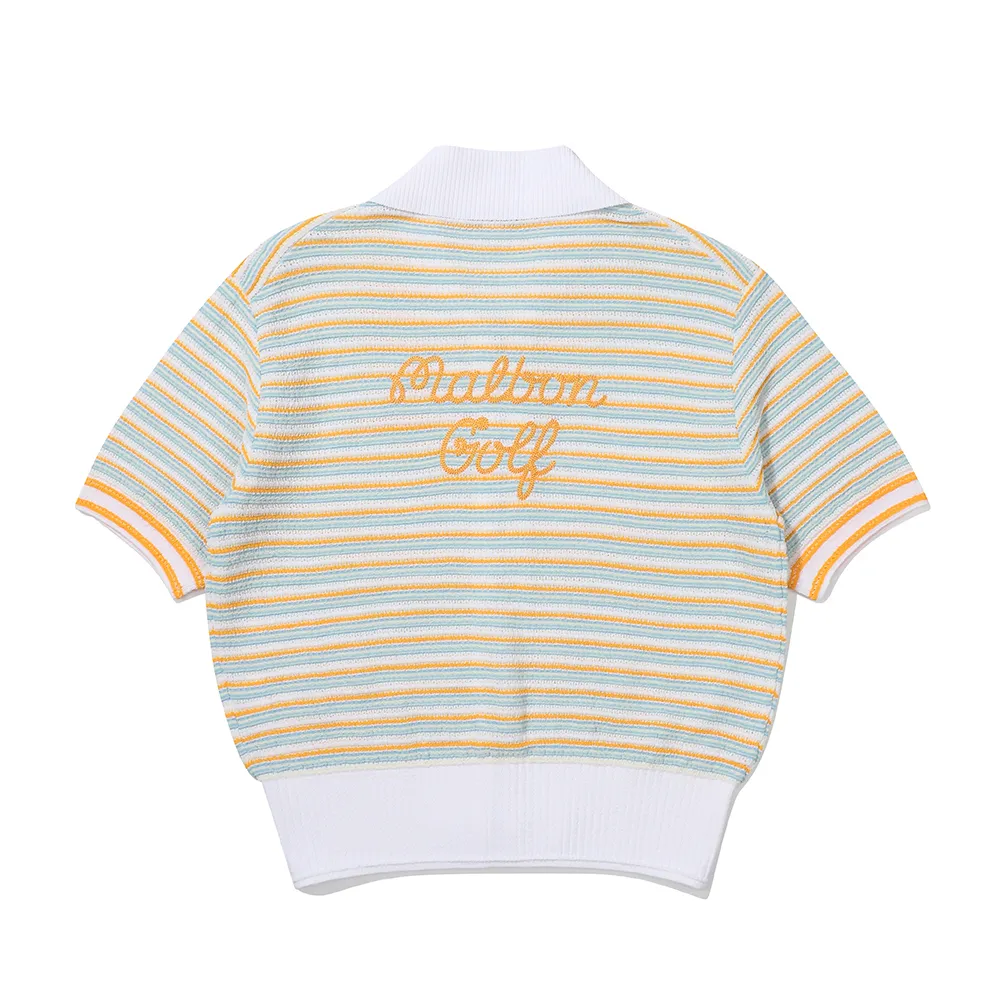 Malbon Golf  |Stripes Short Sleeves Cardigans