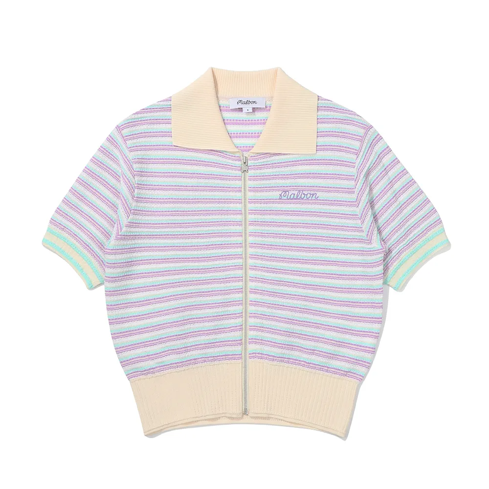 Malbon Golf  |Stripes Short Sleeves Cardigans