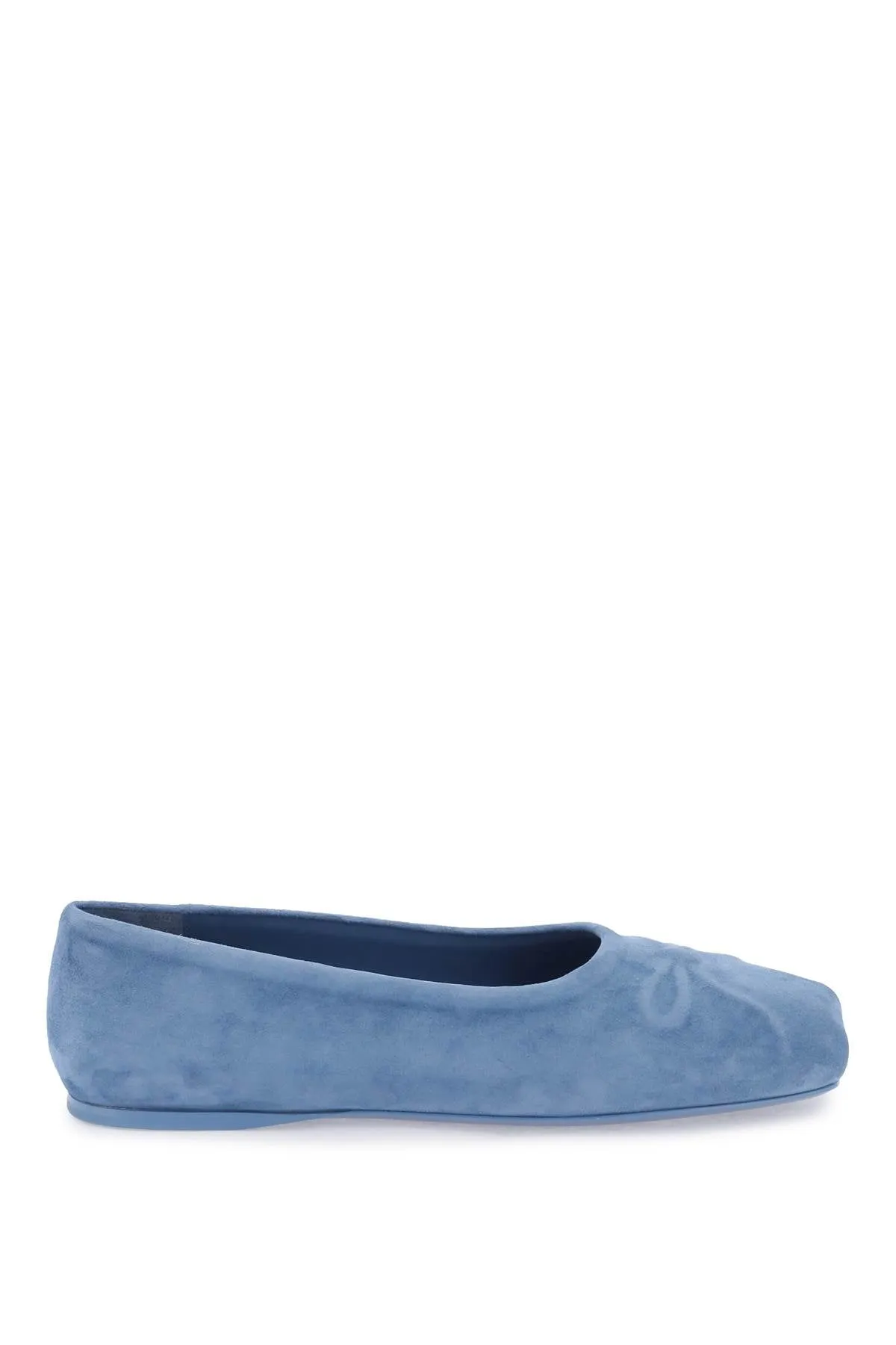 Marni Suede Little Bow Ballerina Shoes   Blue