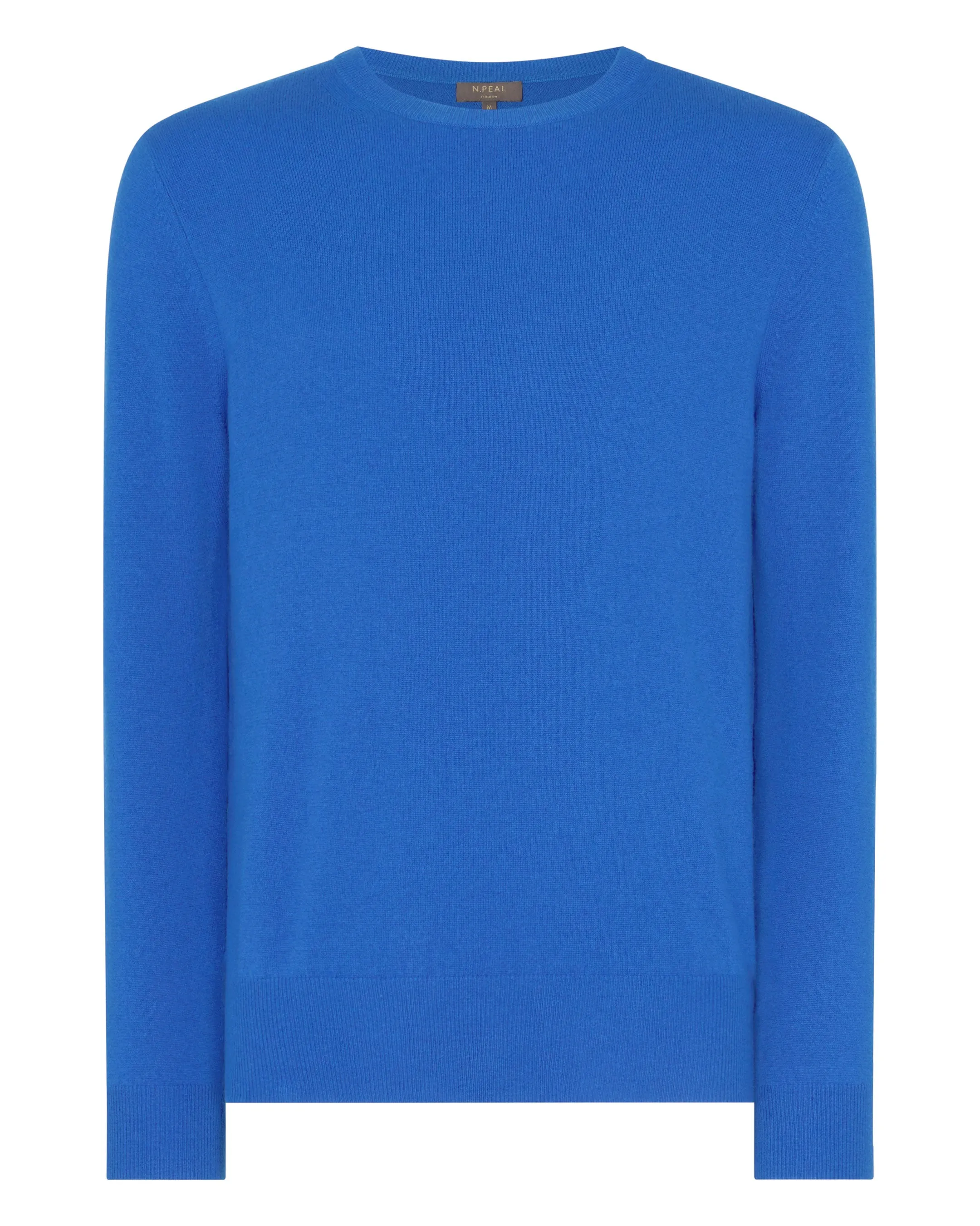 Men's Oxford Round Neck Cashmere Jumper Sonic Blue