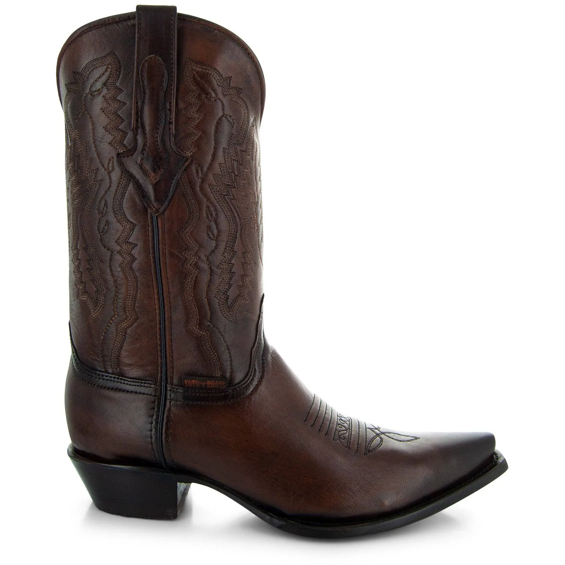 Men's Snip Toe Cowboy Boots Burnished Brown (H50030)