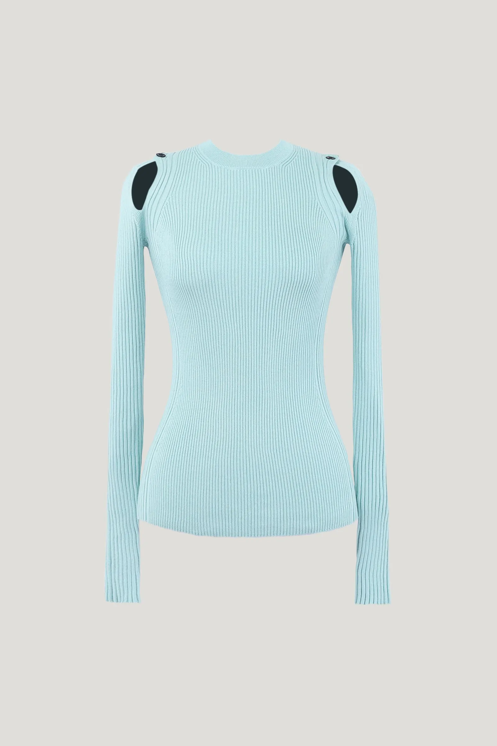 Mint Long Sleeve Cut Out Sweater