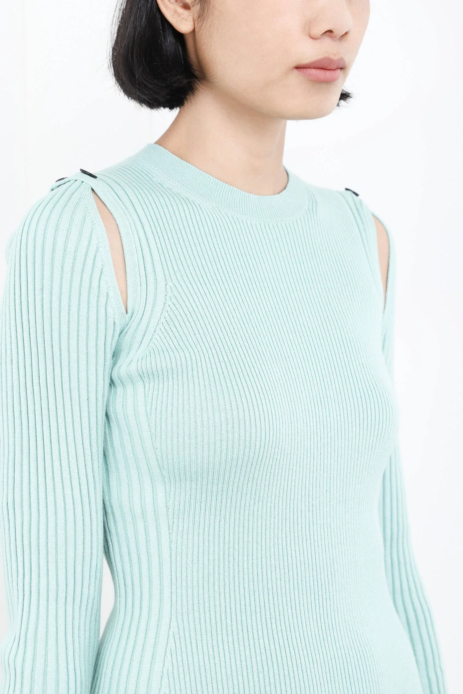 Mint Long Sleeve Cut Out Sweater