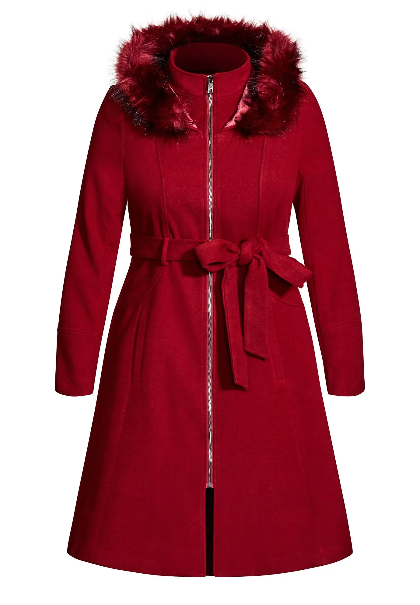 Miss Mysterious Coat - dark cherry