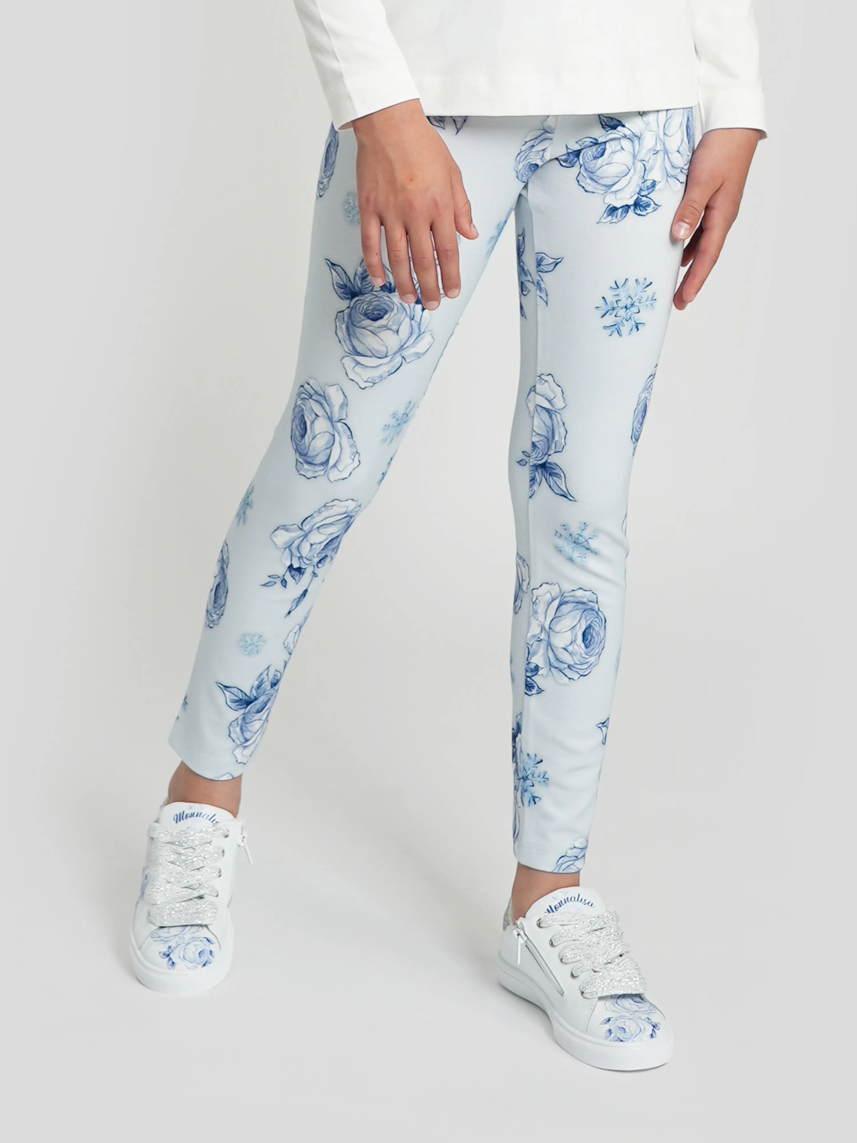 Monnalisa Girls Frozen Milano Leggings in White