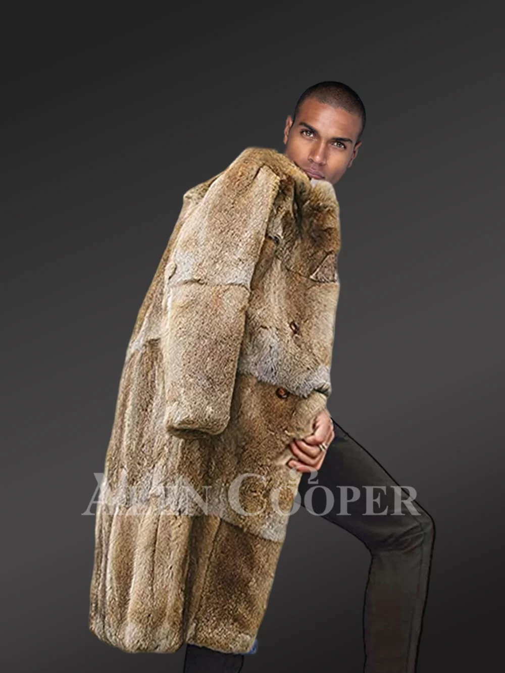 Natural Rabbit Fur Long Coat