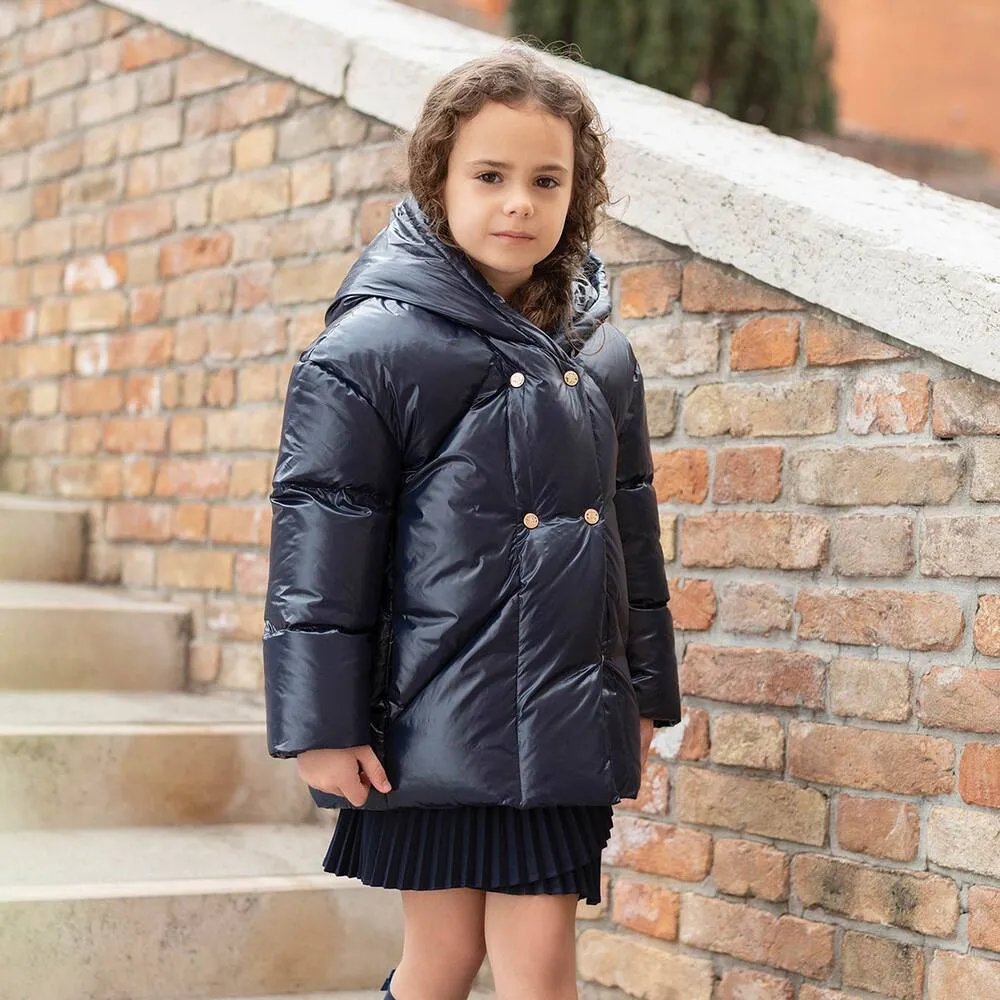 Navy Blue Down Puffer Coat