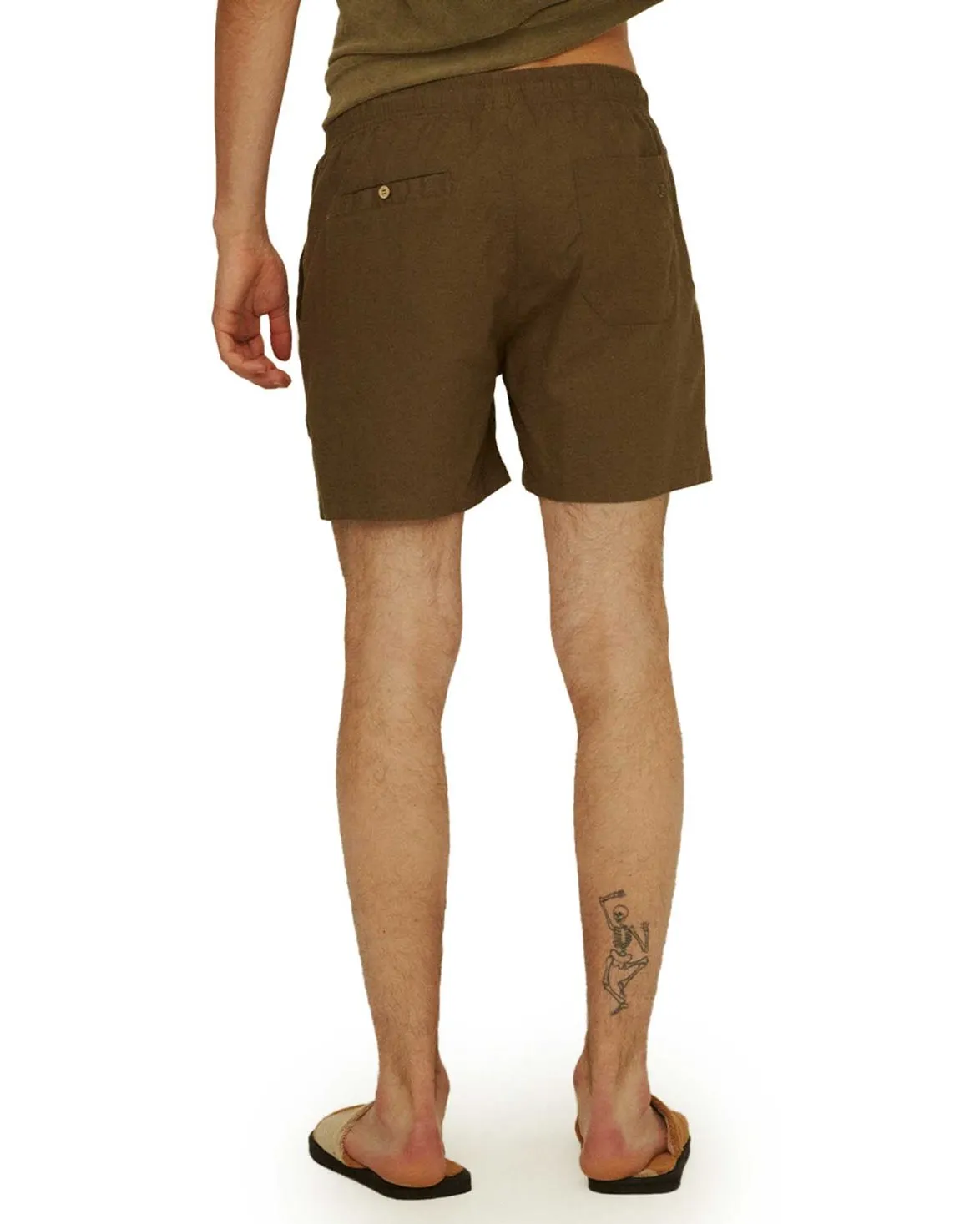 OAS Linen Shorts Army