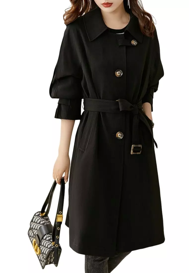 ONX.HK Temperament Lapel Trench Coat (With Belt)