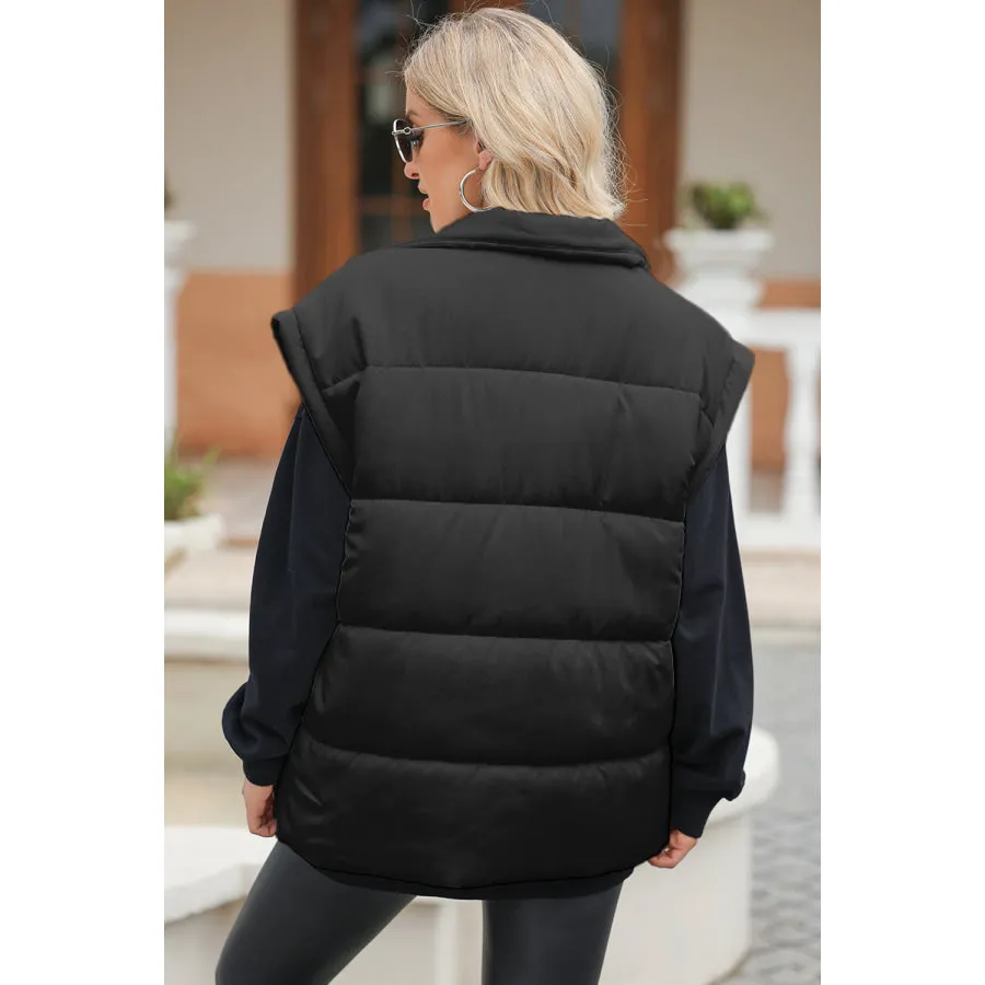 Pocketed Zip Up Vest Coat