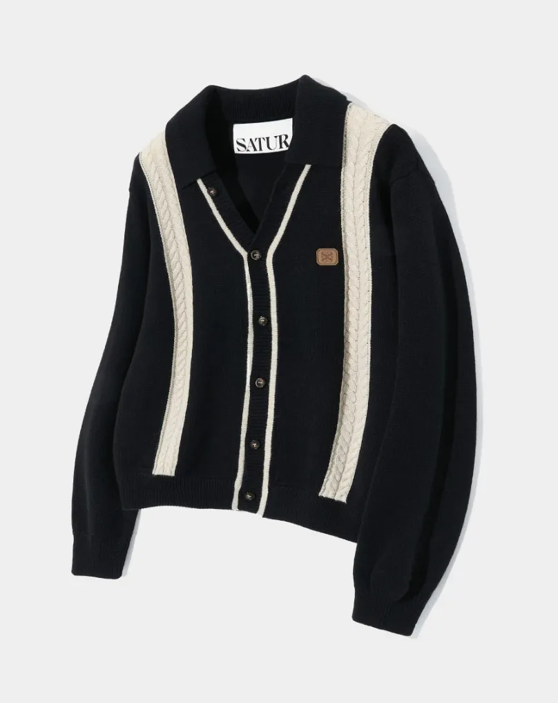 SATUR  |Street Style Logo Cardigans